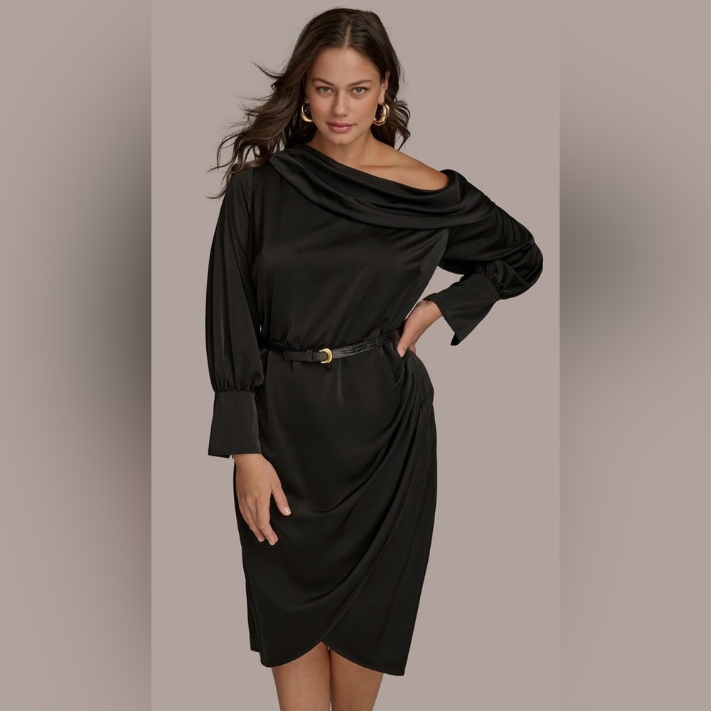 Donna Karan Black Long Sleeve Dress